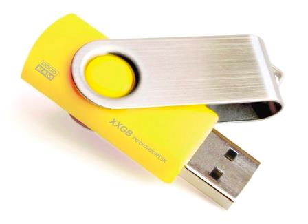 9404115 Goodram  Goodram Twister USB minne med logo Gul 8GB